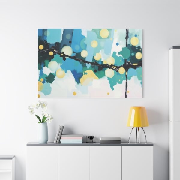 Vibrant Abstract Art with Geometric Shapes and Bold Colors Canvas Art Print - Image 2