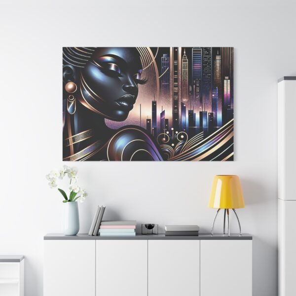 Art Deco Cityscape Canvas Print - Modern Urban Wall Art - Image 2
