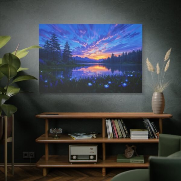Serene Landscape Canvas Print - Vibrant Sunset Reflection Art - Image 5