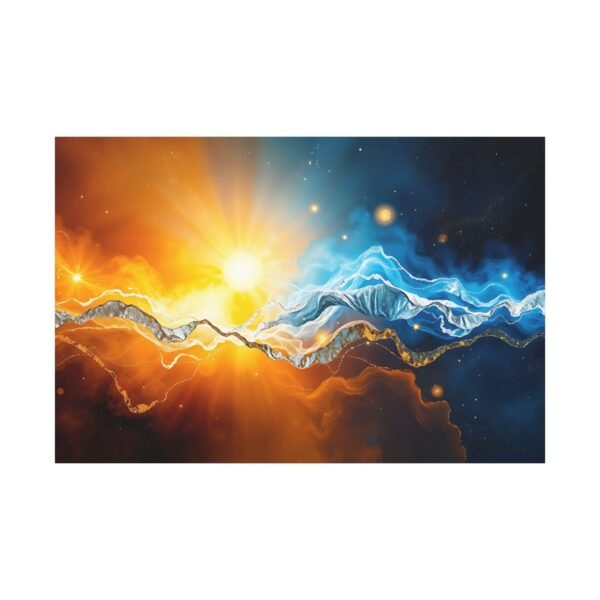 Contemplative Celestial Landscape Canvas Art - Inspiring Balance - Image 3