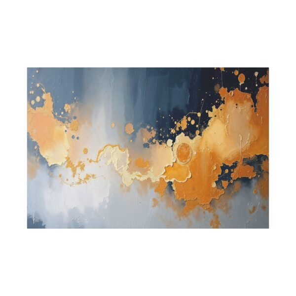 Captivating Abstract Art with Blue and Orange Palette - Modern Wall Print - Image 4