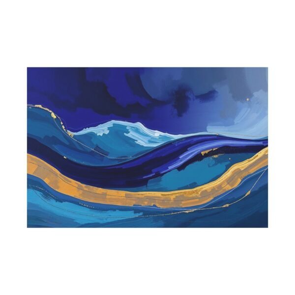 Abstract Ocean Waves A Fusion of Tranquility and Illumination Canvas Print - Image 3