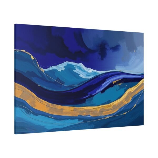 Abstract Ocean Waves A Fusion of Tranquility and Illumination Canvas Print - Image 4