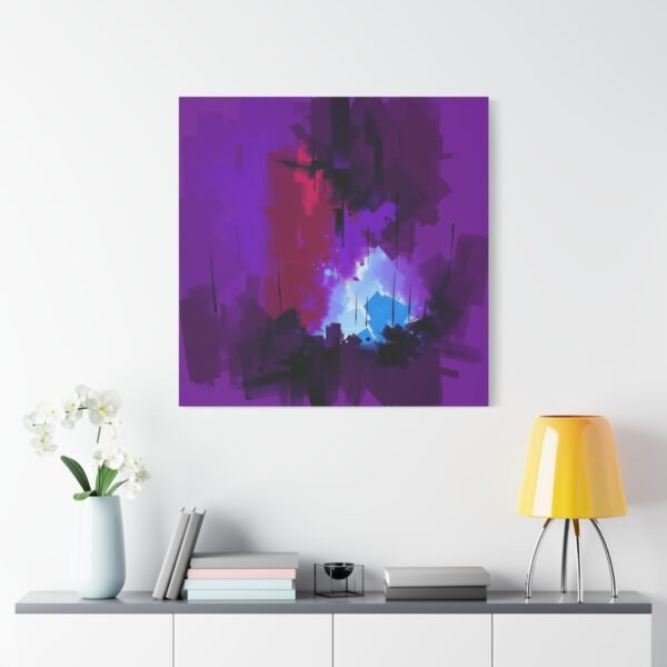 Abstract Purple & Blue Canvas Print - Modern Expressionist Wall Art - Image 2