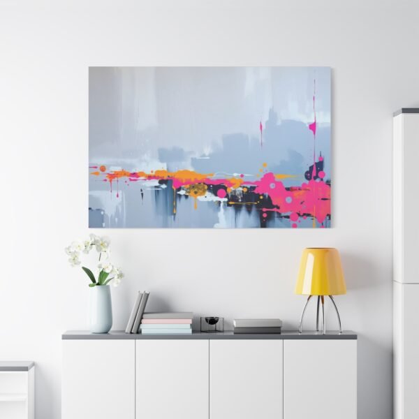 Vibrant Abstract Canvas Print with Bold Color Splashes - Modern Wall Art - Image 2