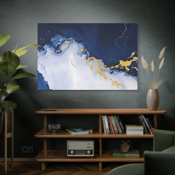 Elegant Abstract Blue and Gold Canvas Print - Modern Wall Art Decor - Image 5