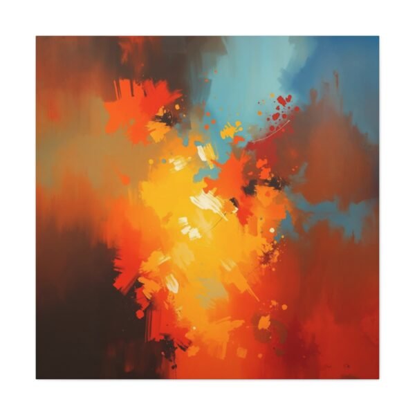 "Ember Bloom" Colorful Abstract Canvas Print - Image 3