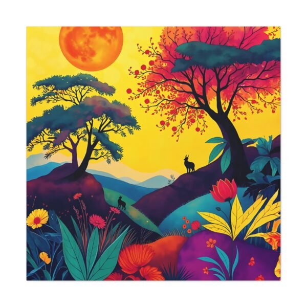 Whimsical Forest Scene Canvas Art - Joyful and Inspiring Wall Decor - Image 3
