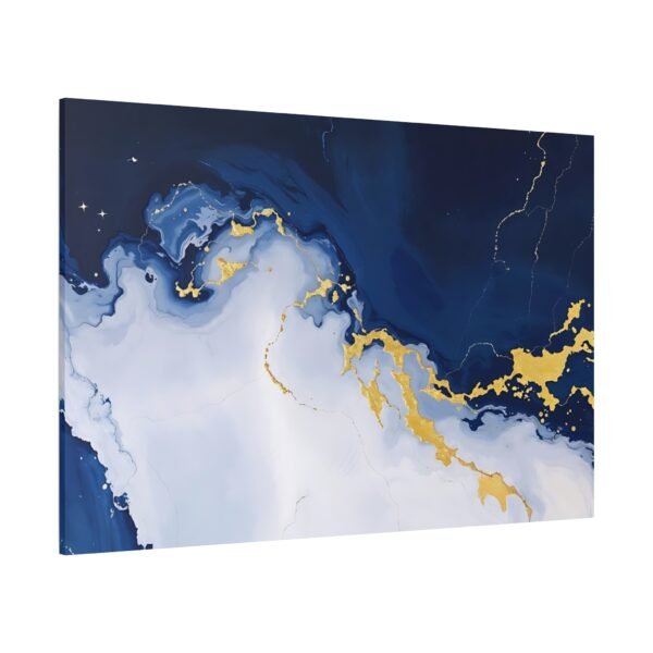 Elegant Abstract Blue and Gold Canvas Print - Modern Wall Art Decor - Image 4