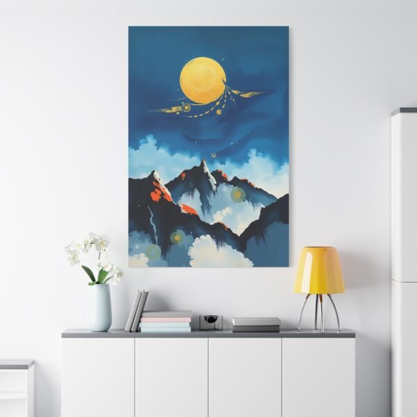Tranquil Moonlit Mountains Canvas Art - Calm and Inspiring Wall Decor - Image 2