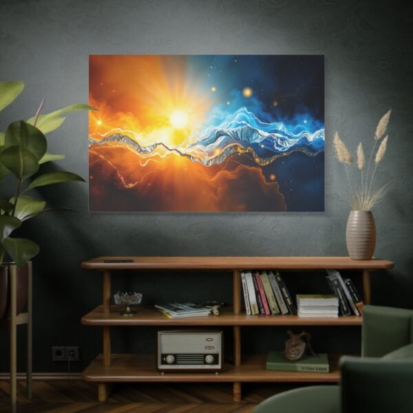 Contemplative Celestial Landscape Canvas Art - Inspiring Balance - Image 5