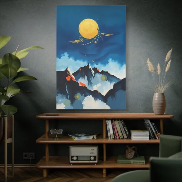 Tranquil Moonlit Mountains Canvas Art - Calm and Inspiring Wall Decor - Image 5