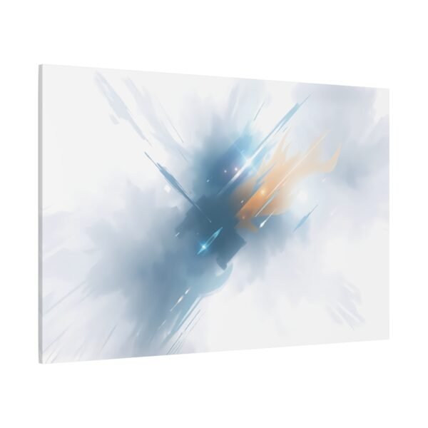 Calming Blue and Gray Abstract Canvas Art Print, Light Burst Design, Serene Wall Decor - Image 4