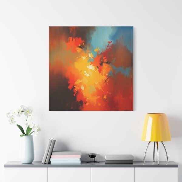 "Ember Bloom" Colorful Abstract Canvas Print - Image 2